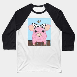 PINK Piglet Art Painting Baseball T-Shirt